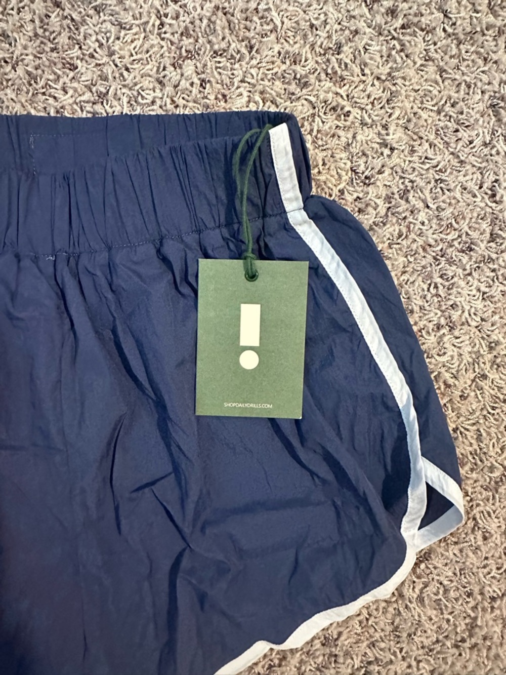 Daily Drills Navy Athletic Shorts with White Trim